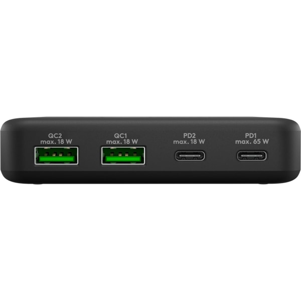 USB-C™ PD GaN multiport laddare (65 W) svart