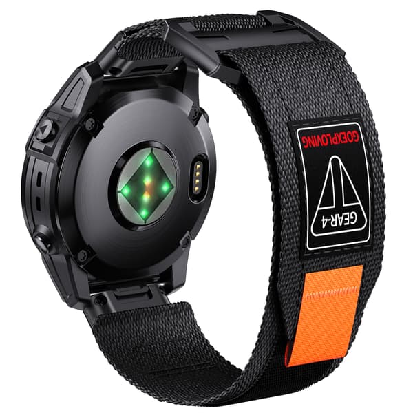 Quick Release 26mm Vævet Nylonrem til Garmin-ure Black Black