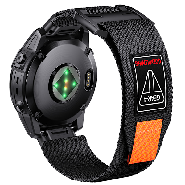 Quick Release 26mm Vævet Nylonrem til Garmin-ure Sort