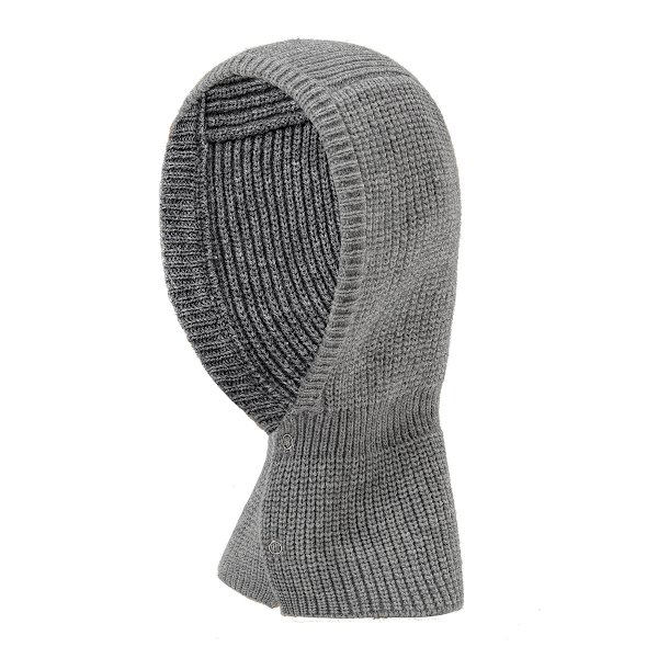 Balaclava lämmin hupullinen huivi, neuloa talvihatut Pipohattu Harmaa
