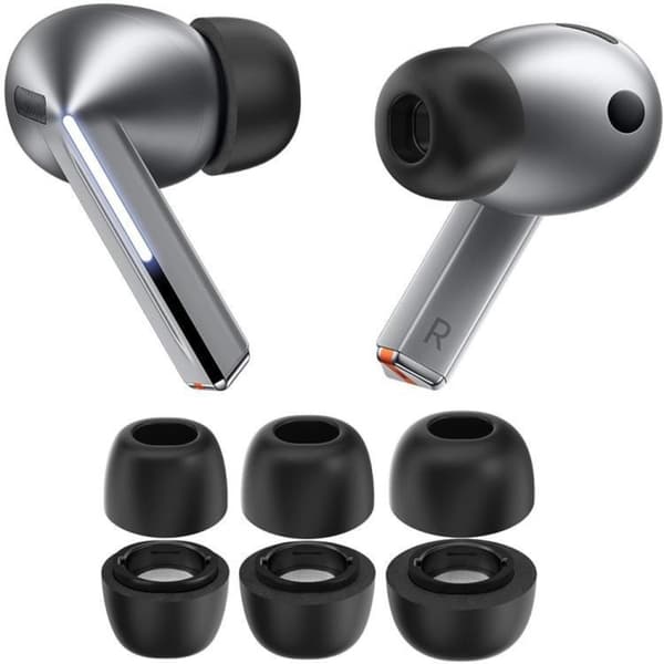 Memory foam udskiftningsørepropper kompatibel med Samsung Galaxy Buds4 Pro – ergonomiske støjisolerende silikone, 3 par, sort