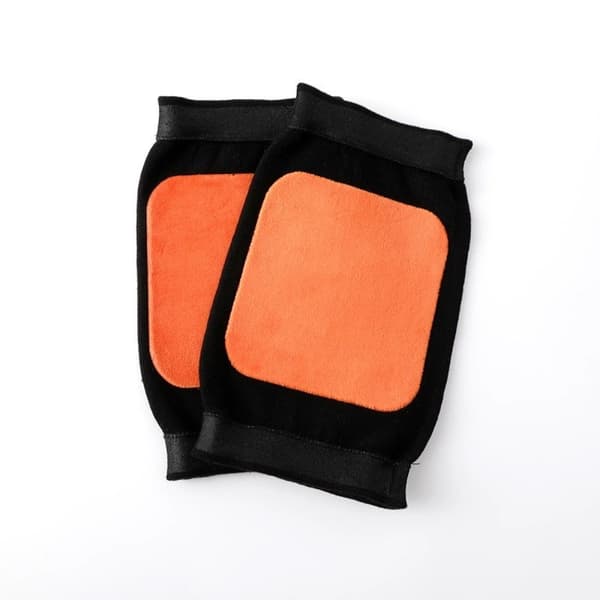 Fleeceforede knævarmere i bomuld med elastisk unisex-pasform og skridsikker silikone Black Black