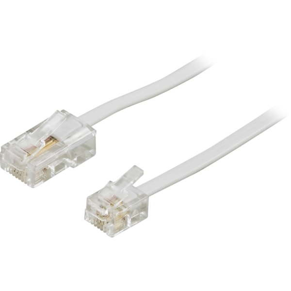 Modular cable, 8P4C to 6P4C(RJ11), 3 m, white