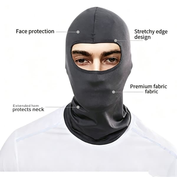 Balaclava / skimaske / MC hætte Sort 1-pack 1-pack