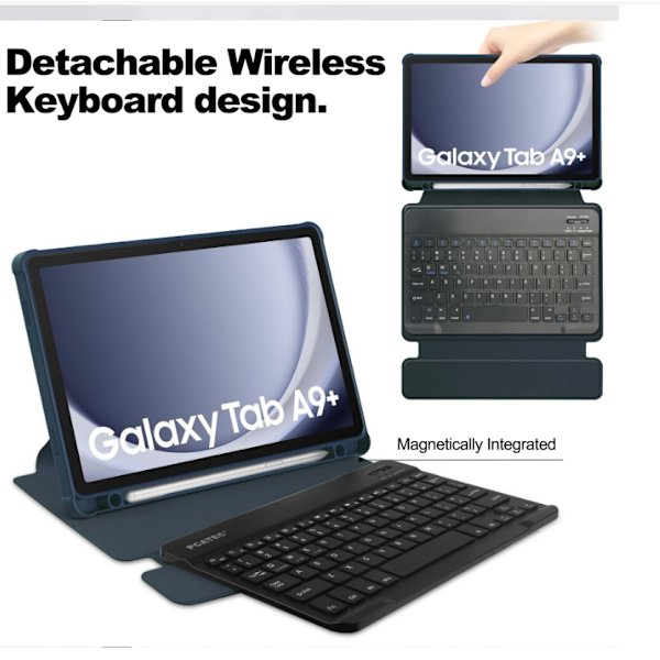 Yhteensopiva Samsung Tab A9 PLUS X210/216/218 11" 360° kääntyvä näppäimistö