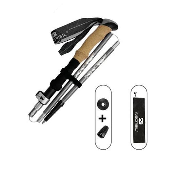 Kork foldbar vandrestok Silver Silver