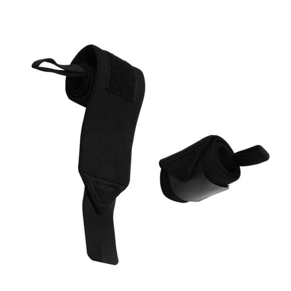 Håndledsbind (par) — åndbart polyester støttebind 50cm x 8cm til vægtløftning, powerlifting og højintensiv træning Black Black