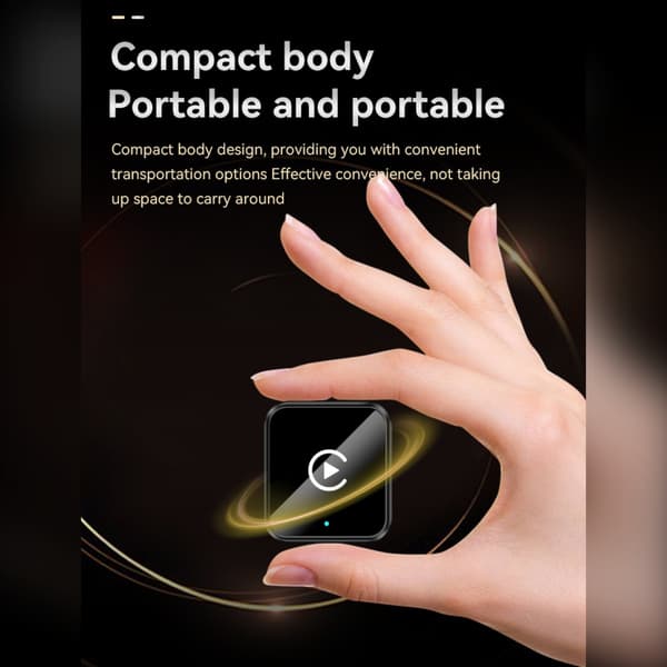 Smart CarPlay Android Auto 2-i-1 Trådlös Adapter - Metall & Glas Design kompatibelt med Bilar som stöder trådbunden CarPlay Black Black