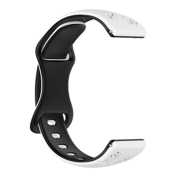 Kaksi Tone silikoninen ranneke Valkoinen + musta 22 mm