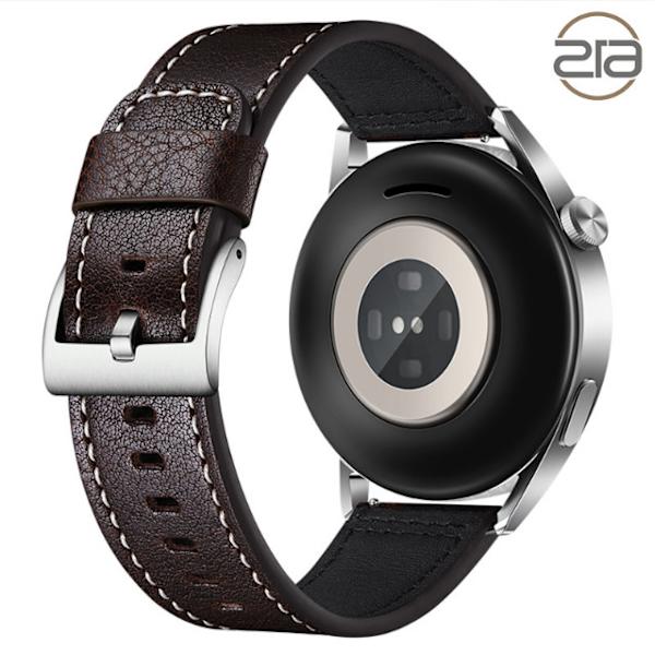 Armband i äkta läder för Samsung Galaxy Watch 4 Kaffe+svart 22 mm