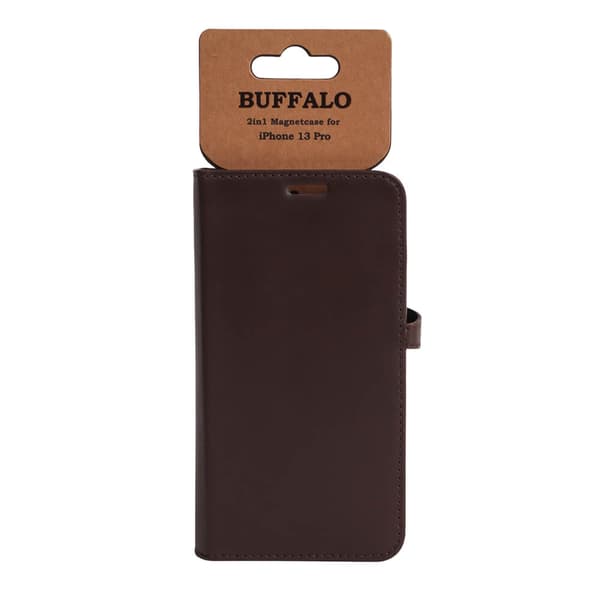 2in1 Wallet Leather 3 card iPhone 13 Pro Brown