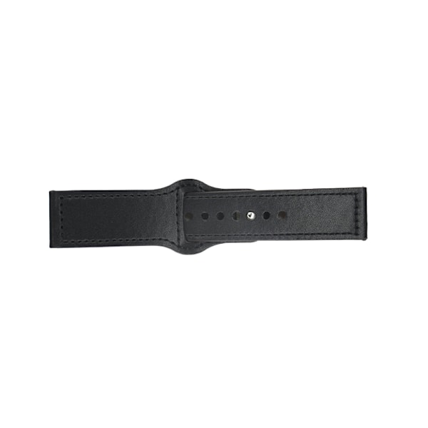 Läderklockarmband - 22 mm Svart