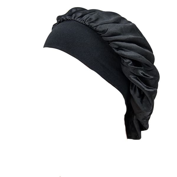 Elastisk Hårvårdsmössa 2-pack - Trendig, Andningsbar och Bekväm Sovmössa Black Black