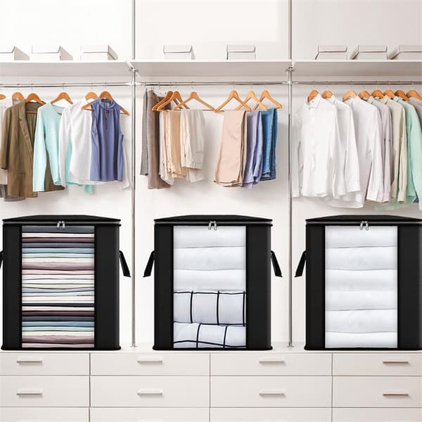 Quilt opbevaringstaske med håndtag Black Black