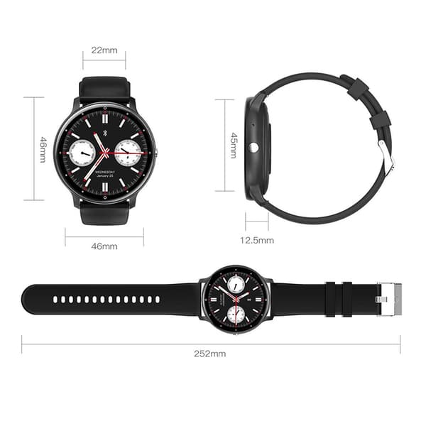 IP67 vandtæt 1,39" HD Touch Screen Smart Watch Black Black