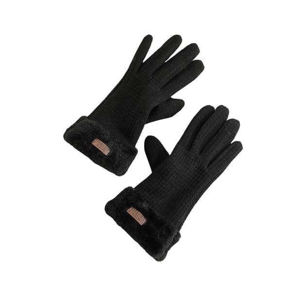 Touchscreen Termiske Handsker - Vindtætte Fleeceforede Varme Handsker til Vinter Udendørs Aktiviteter Black Black