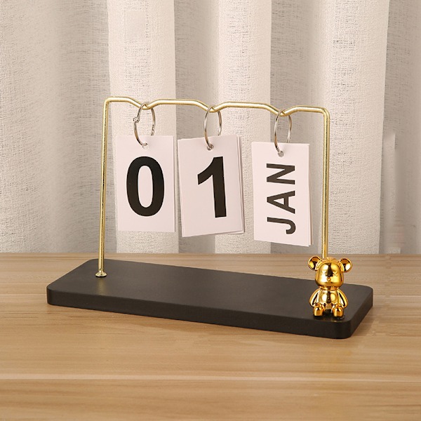 Modern Minimalistisk Metall Ornament Evighetskalender Black Black