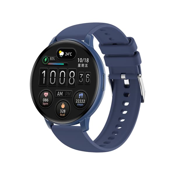 C66 Multifunktionell Smartwatch med Bluetooth-samtal & Hälsoövervakning, kompatibelt med Android och iOS Blue Blue