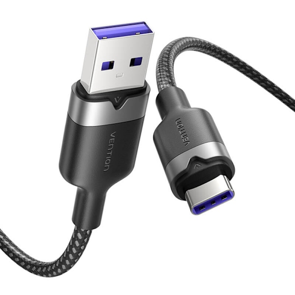 USB 2.0 A - USB-C 6A Vention CTOBH 2M -kaapeli (musta)