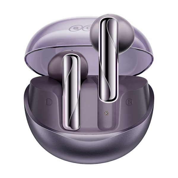 TWS QCY AilyBuds Clear T32 hörlurar (lila)