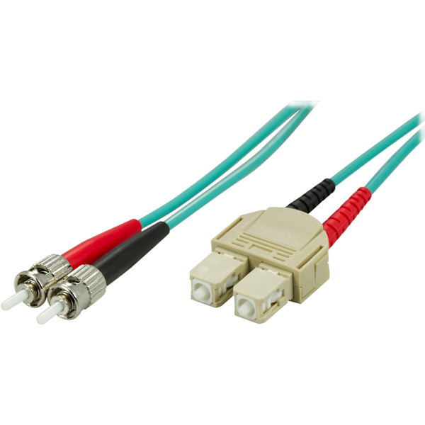 OM3 Fiber cable, ST - SC, duplex, multimode, 50/125, 5m