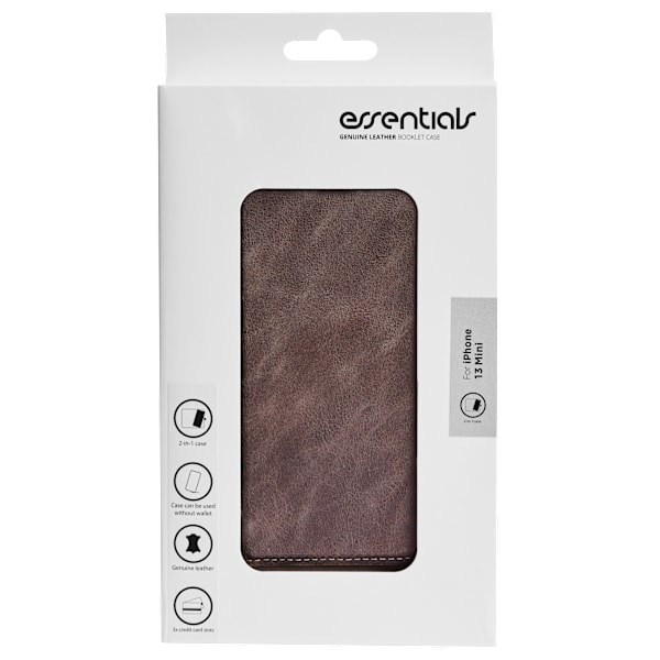 iPhone 13 Mini leather wallet, detachable, Grey