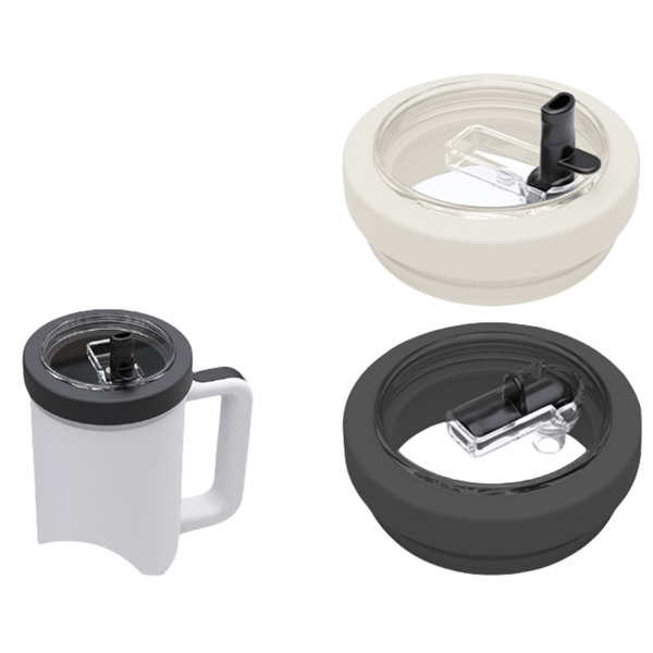 Glaslock med Hopfällbart Sugrör för Stanley IceFlow 40oz Black Black