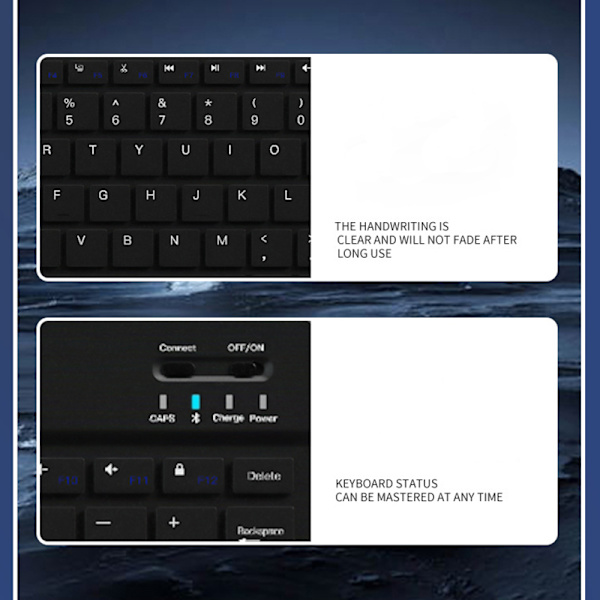 Bluetooth-tangentbord och muskombination - 10-tums trådlöst tangentbord och musset