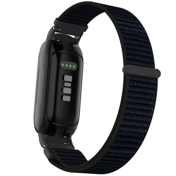 Nylon Loop Hook and Loop Rem Kompatibel med Fitbit Inspire 3 - Fås i Flere Farver Black Black