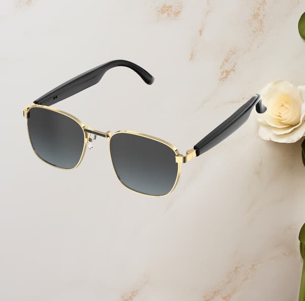 Smarta Bluetooth-glasögon HY-1003: Ljud & Bild i Ett Black+Gold Black+Gold