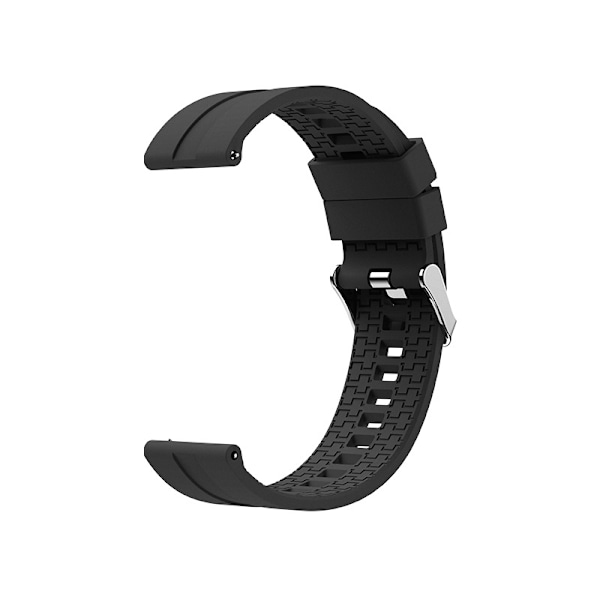 Premium Sort Silikone Urrem - 22mm Sølvspænde