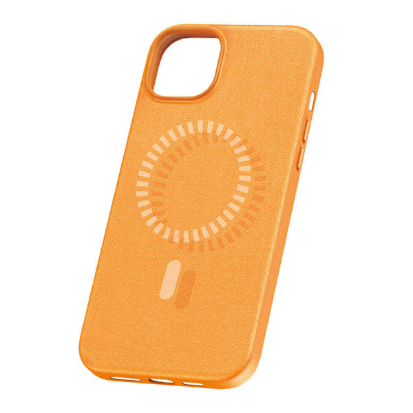 Magnetisk telefonfodral för iPhone 15 ProMax Baseus Fauxther Series (orange)