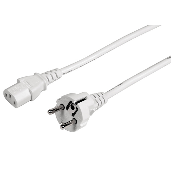Nätkabel 3-pol Vit 5m