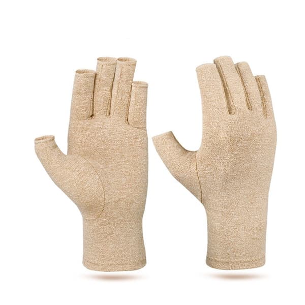 Fingerlösa Kompressionshandskar 1 par Beige M Beige M