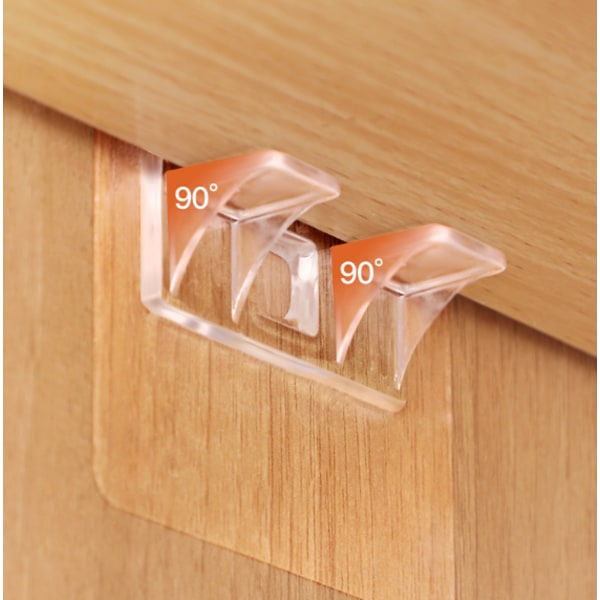 Självhäftande hyllbärare - Fästen för hyllplan 4-pack Transparent