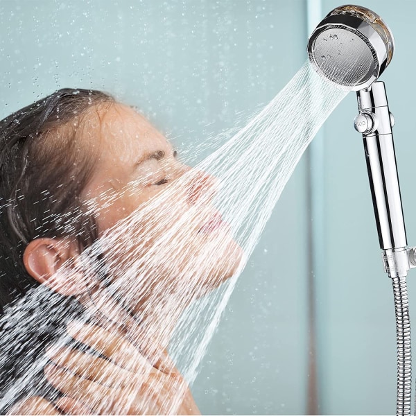 INF Turbo duschmunstycke med slang och vattenfilter