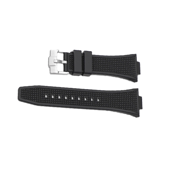 Klockarmband i Silikon för Tissot PRX Series Silverspänne Svart