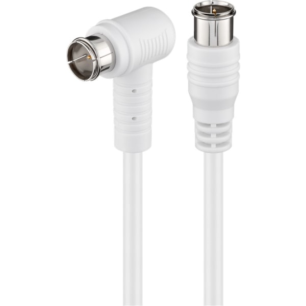 Vinklad SAT-antennkabel (80 dB), dubbelskärmad