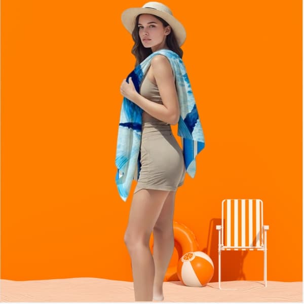 Adult Quick-Dry Microfiber Beach Towel 80x160cm Thick Double-Sided Plush Digital Print