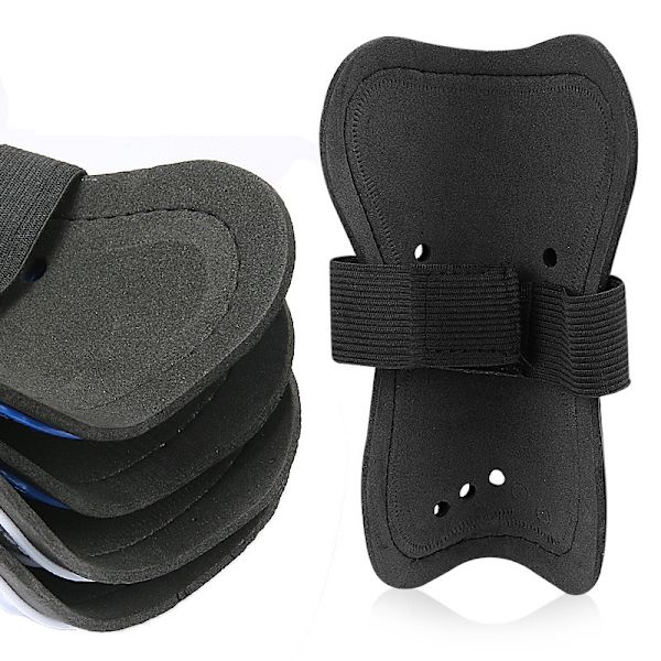 Youth Shin Guards Fodbold med rem Sort