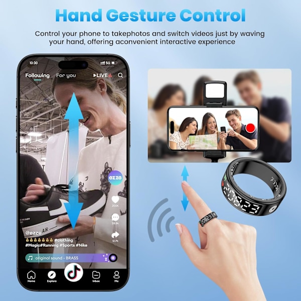 Smart Ring: Din ultimative sundheds- og fitnesstracker Sort 10