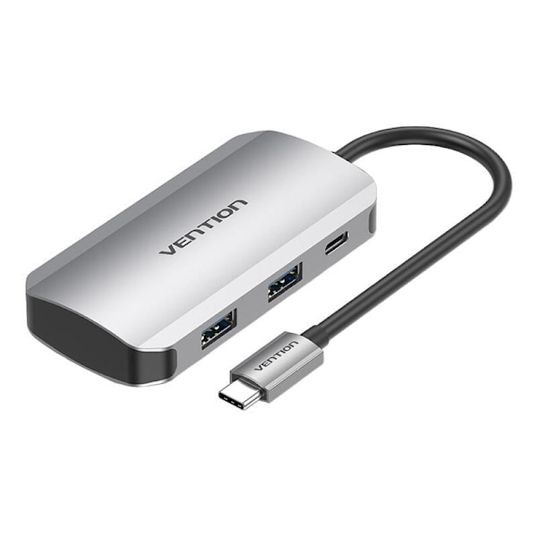 USB-C-dockningsstation till 4x USB3.0, PD 0,15m Vention TNBHB (grå)