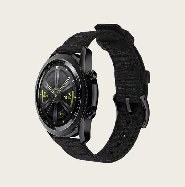 Vävd Canvas Quick Release Klockarmband för Huawei GT4 Black 20 mm Black 20 mm