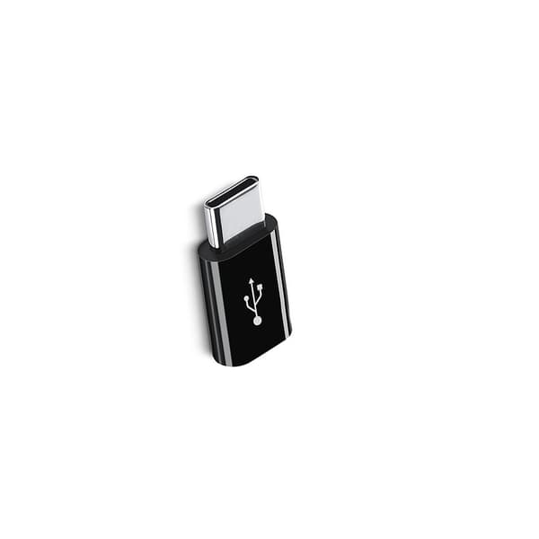 Android til USB-C-adapter til hurtig opladning og dataoverførsel, 2-pak kort adapter med PD 5A til Android-enheder, plug-and-play til rejse og daglig Black