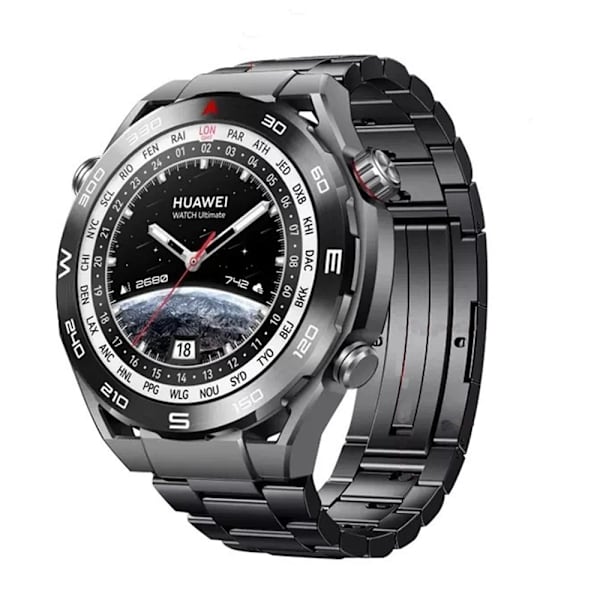 22mm konvext huvud trelänkat titan klockarmband - svart Huawei GT4 3Pro/GT2