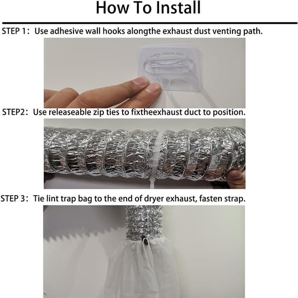 Kuivausrumpu Vent Lint Trap Catcher Bag Kit