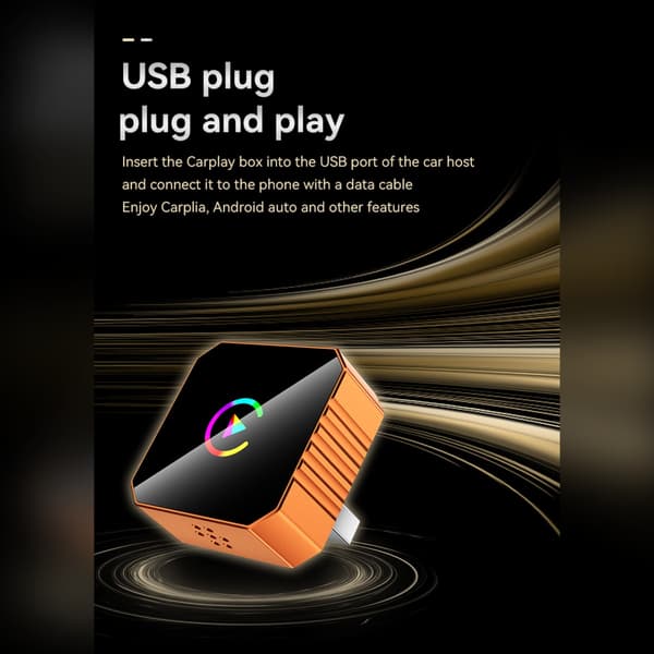 Smart Carplay Android Auto 2-i-1 Box: Trådlös Anslutning, Aluminiumlegeringsdesign, kompatibel med originalbil