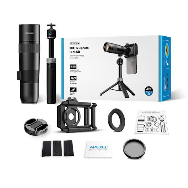 30x High Definition Monocular Telescope - Black