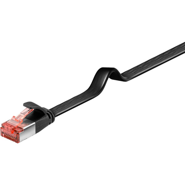 Flad netværkskabel CAT 6, U/FTP, sort