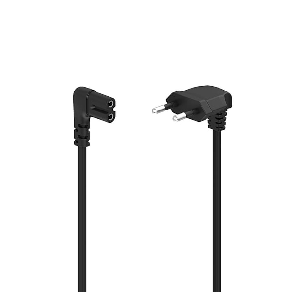 Strømkabel vinklet Euro Plug Sort 5.0m